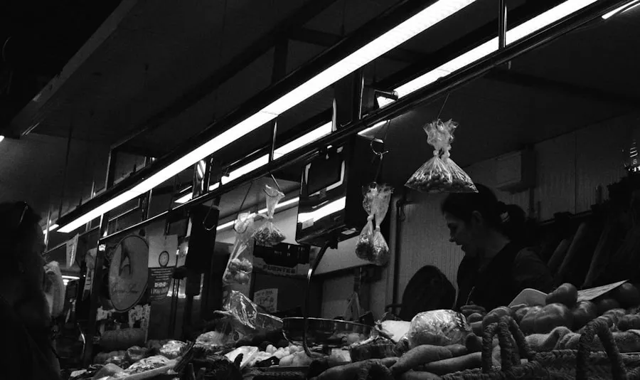 Crates of herbs and peppers on the Cedarview produce floor
