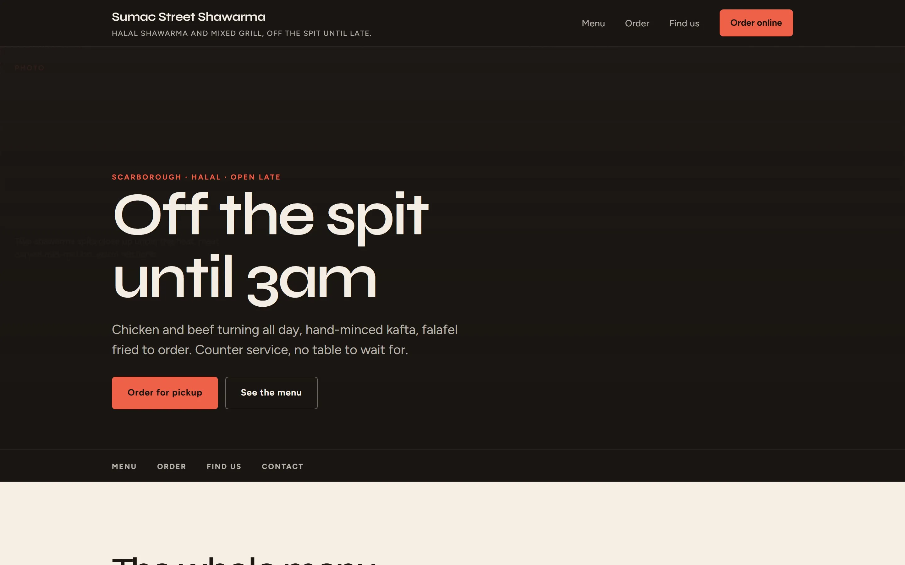 The sumacstreet.ca sample site, landing page