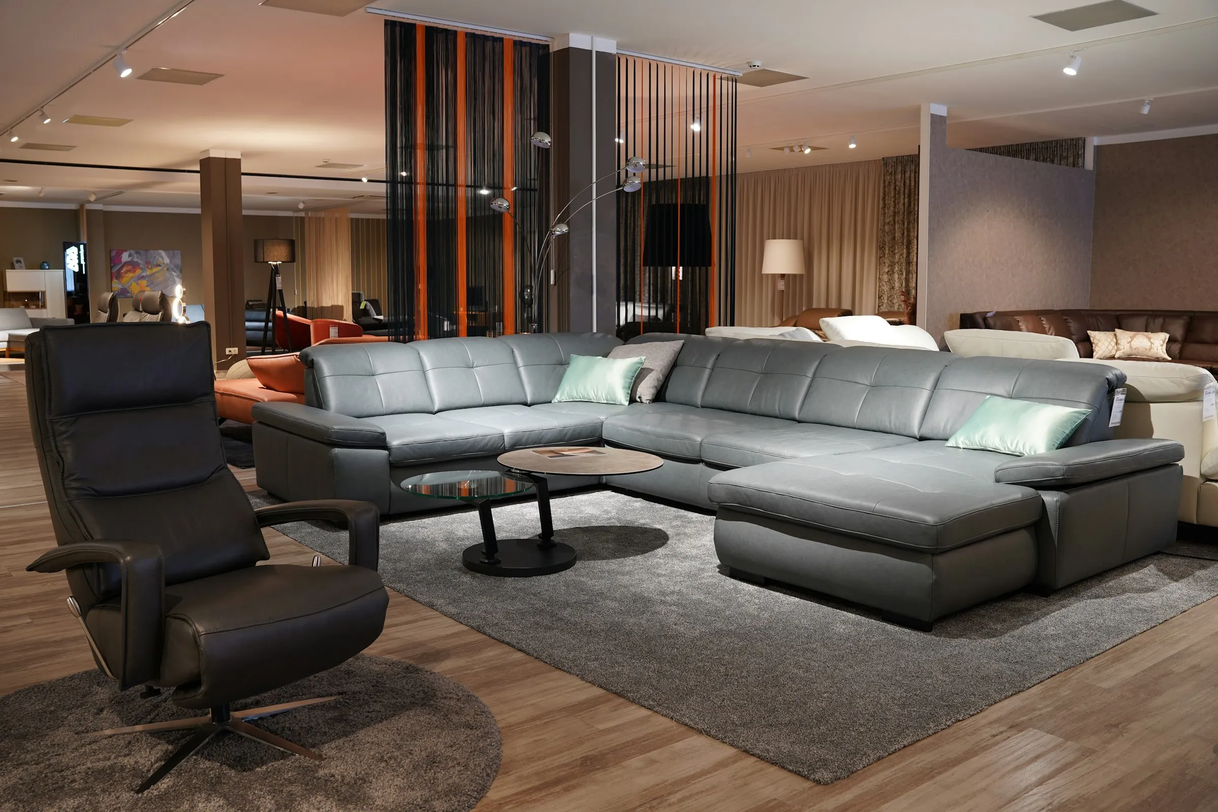 A room set on the showroom floor at Halden Home Furnishings